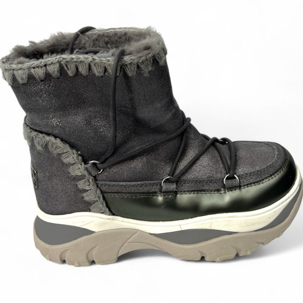 MOU X Free People 5.5 Chunky Sneaker Lace Up Shearling Boot Bootie Snow Weather